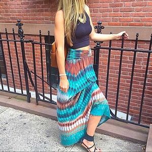 Torn By Ronny Kobo Maxi Skirt - Tie Dye